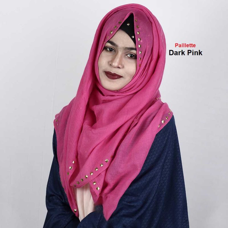 Paillette Cotton Hijab Dark Pink by Deshi Amazon