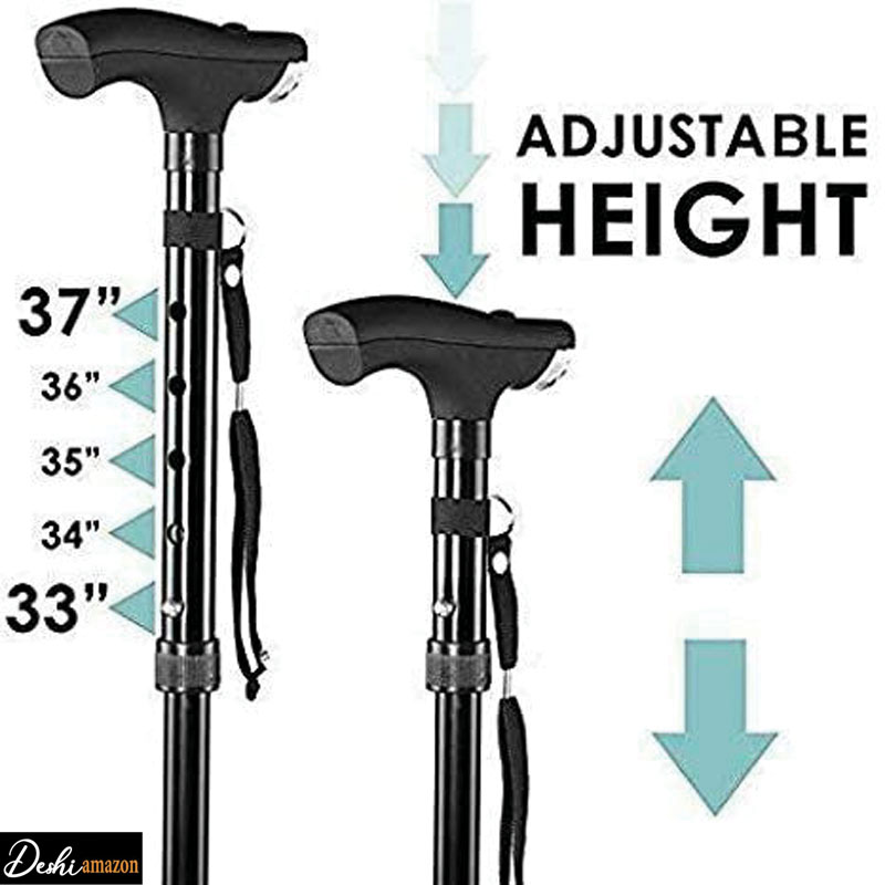 Old Man Hand _Walking Stick With Light Can Adjustable And High Quality