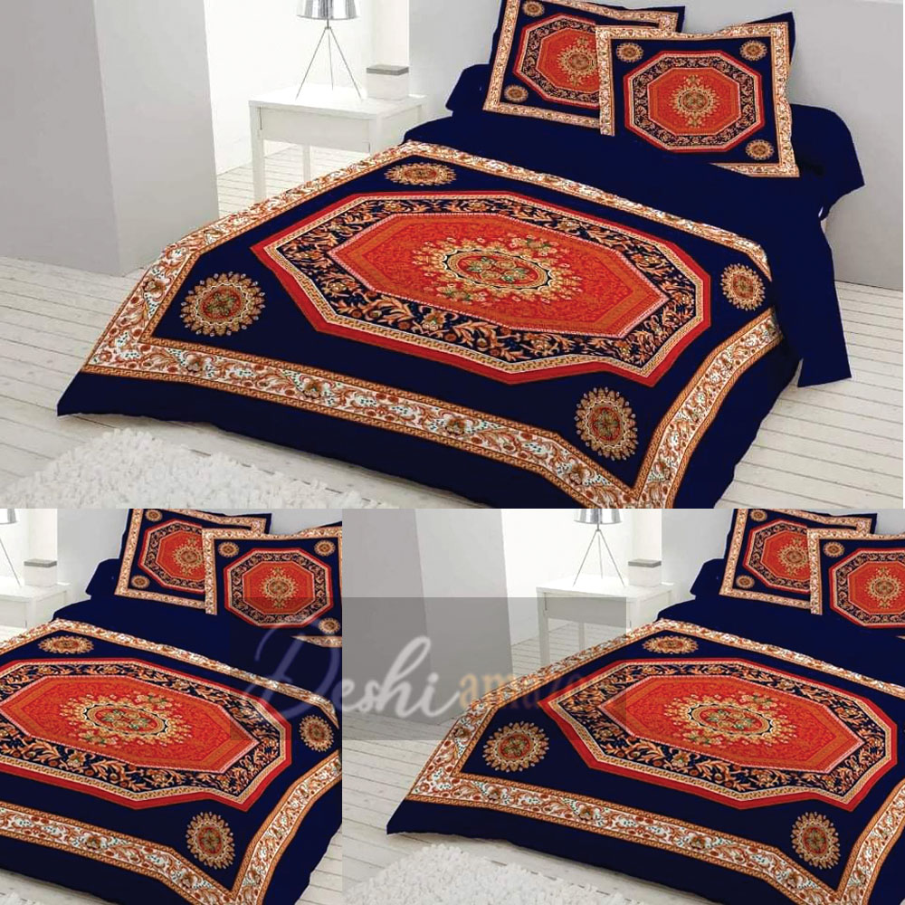 Panel Bed Sheet with Two Pillow Covers