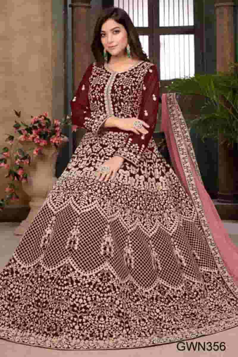 New Premium Quality Gown with Embroidery Work GWN356